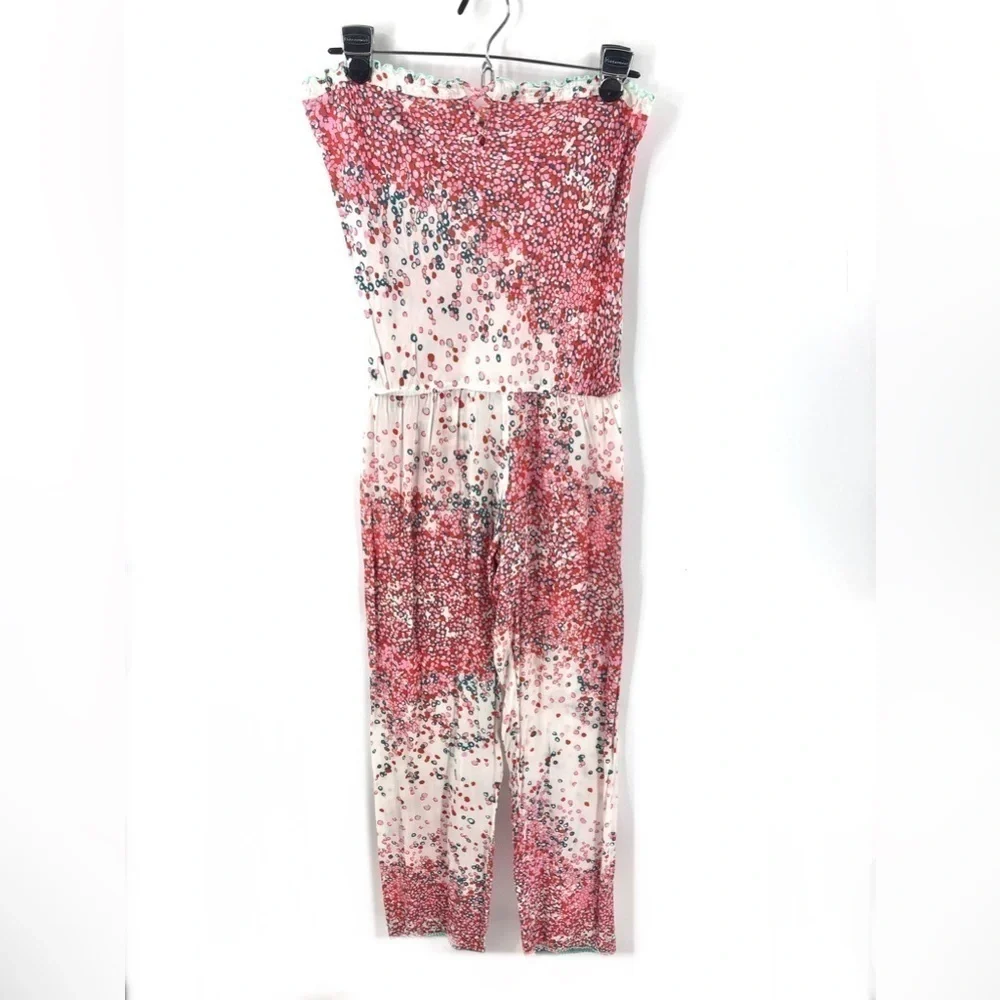 Poupette St Barth Jumpsuit Womens Small Wide Leg Boho Festival Beach Colorful